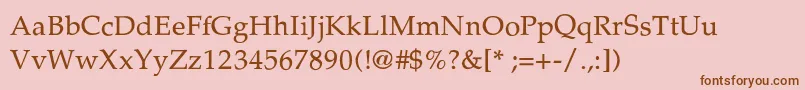 Шрифт PalladiumThin – коричневые шрифты на розовом фоне