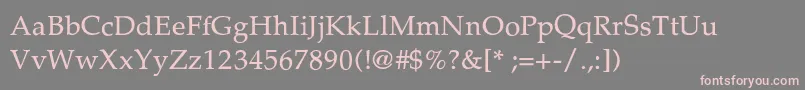 フォントPalladiumThin – 灰色の背景にピンクのフォント