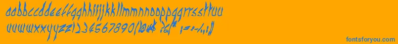 CbenormalBI Font – Blue Fonts on Orange Background