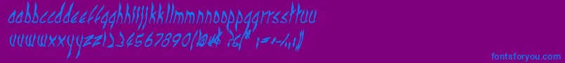 フォントCbenormalBI – 紫色の背景に青い文字