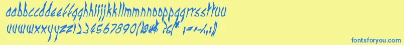 CbenormalBI Font – Blue Fonts on Yellow Background