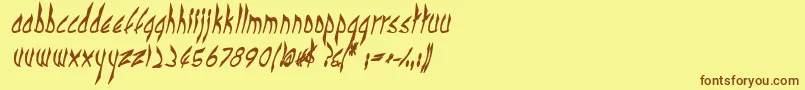Шрифт CbenormalBI – коричневые шрифты на жёлтом фоне