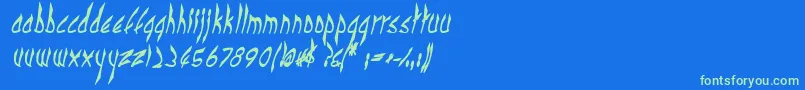 CbenormalBI Font – Green Fonts on Blue Background