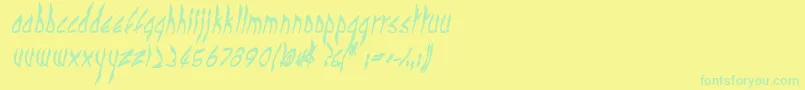 CbenormalBI Font – Green Fonts on Yellow Background