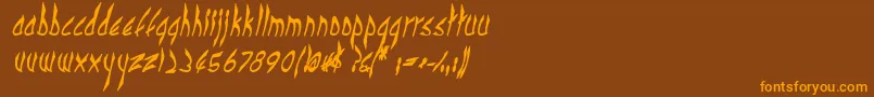CbenormalBI Font – Orange Fonts on Brown Background
