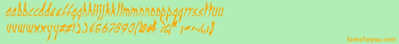 CbenormalBI Font – Orange Fonts on Green Background