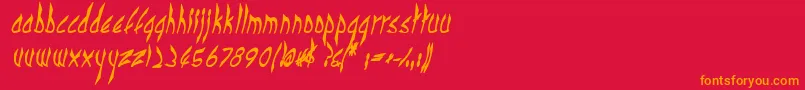 CbenormalBI Font – Orange Fonts on Red Background