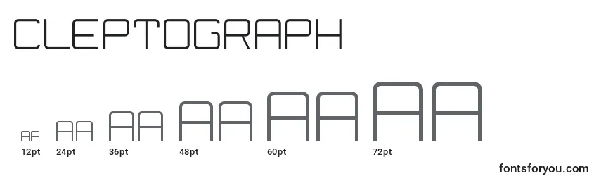 Размеры шрифта Cleptograph