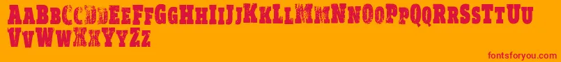 VtksRealm Font – Red Fonts on Orange Background