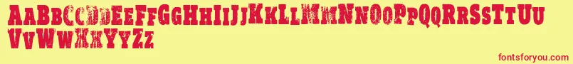 VtksRealm Font – Red Fonts on Yellow Background