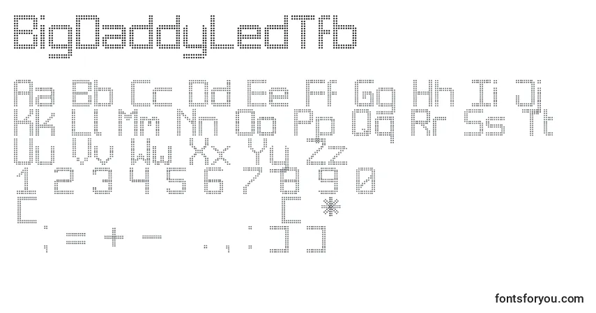 Шрифт BigDaddyLedTfb – алфавит, цифры, специальные символы