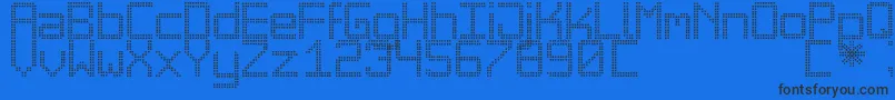 フォントBigDaddyLedTfb – 黒い文字の青い背景