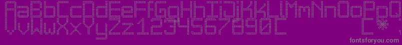 BigDaddyLedTfb-fontti – harmaat kirjasimet violetilla taustalla