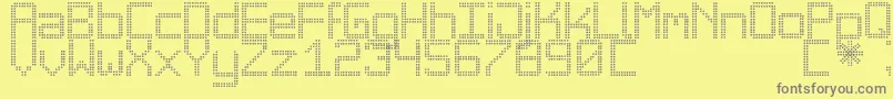 フォントBigDaddyLedTfb – 黄色の背景に灰色の文字