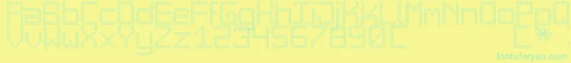 fuente BigDaddyLedTfb – Fuentes Verdes Sobre Fondo Amarillo