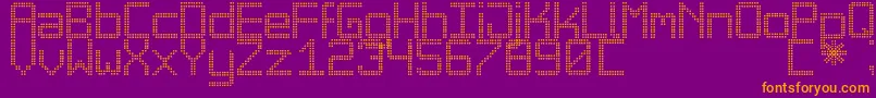 Шрифт BigDaddyLedTfb – оранжевые шрифты на фиолетовом фоне