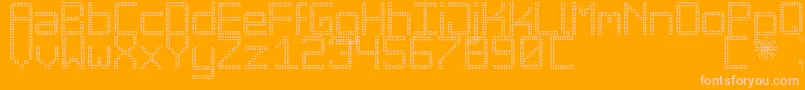 BigDaddyLedTfb-fontti – vaaleanpunaiset fontit oranssilla taustalla