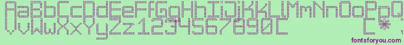 フォントBigDaddyLedTfb – 緑の背景に紫のフォント