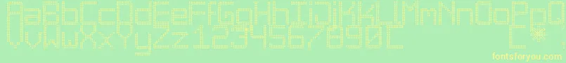 フォントBigDaddyLedTfb – 黄色の文字が緑の背景にあります