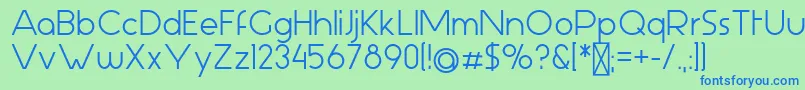 AspergitBold-Schriftart – Blaue Schriften auf grünem Hintergrund
