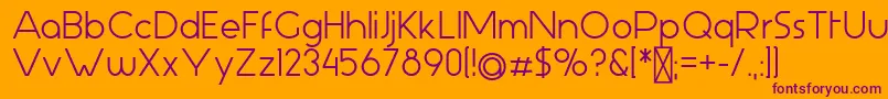 AspergitBold-Schriftart – Violette Schriften auf orangefarbenem Hintergrund