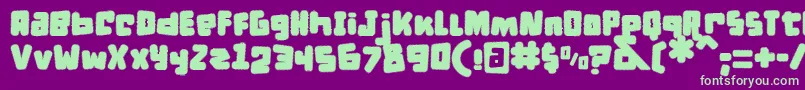 フォントDPuntillasFTiptoesSquid – 紫の背景に緑のフォント