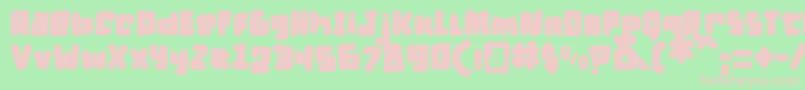 フォントDPuntillasFTiptoesSquid – 緑の背景にピンクのフォント