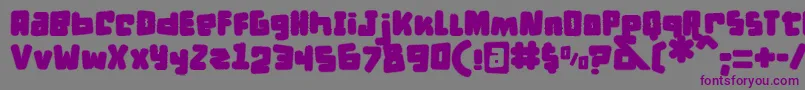 フォントDPuntillasFTiptoesSquid – 紫色のフォント、灰色の背景