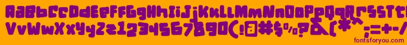 フォントDPuntillasFTiptoesSquid – オレンジの背景に紫のフォント