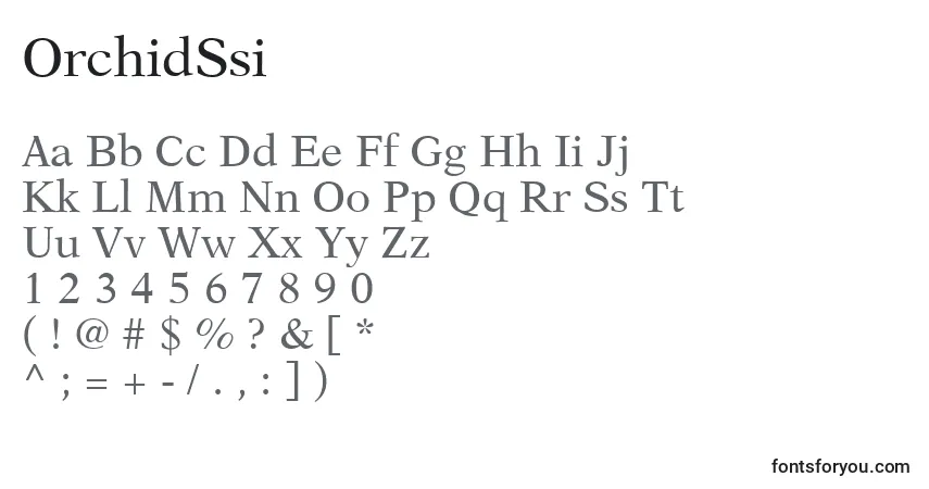 Czcionka OrchidSsi – alfabet, cyfry, specjalne znaki