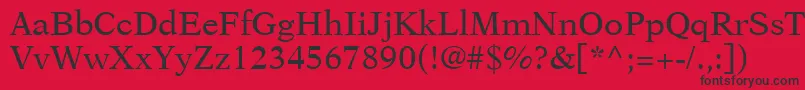 フォントOrchidSsi – 赤い背景に黒い文字