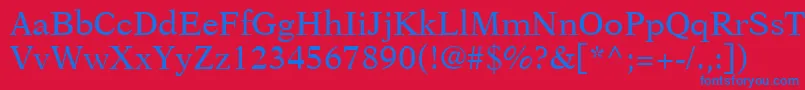 フォントOrchidSsi – 赤い背景に青い文字