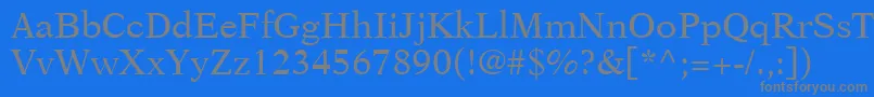 フォントOrchidSsi – 青い背景に灰色の文字