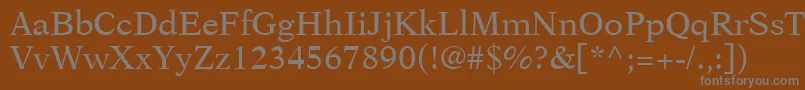 フォントOrchidSsi – 茶色の背景に灰色の文字