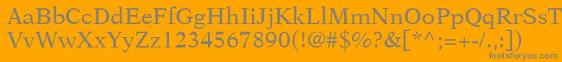 フォントOrchidSsi – オレンジの背景に灰色の文字