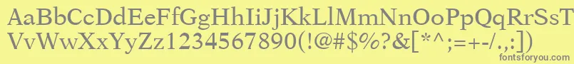 フォントOrchidSsi – 黄色の背景に灰色の文字