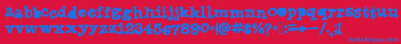Tanyasmarkerfont Font – Blue Fonts on Red Background