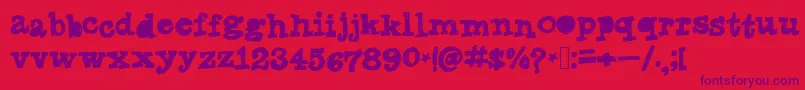 Tanyasmarkerfont Font – Purple Fonts on Red Background