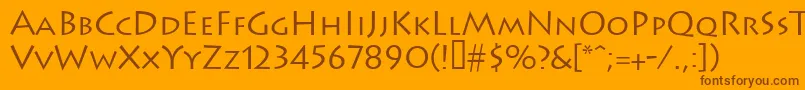 Leetoscanini3Lightsh Font – Brown Fonts on Orange Background