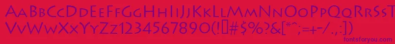 Шрифт Leetoscanini3Lightsh – фиолетовые шрифты на красном фоне
