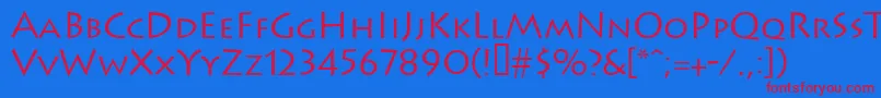 Leetoscanini3Lightsh Font – Red Fonts on Blue Background