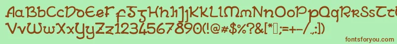 ArielInsular Font – Brown Fonts on Green Background