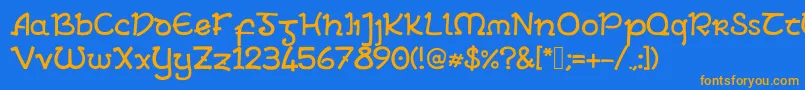 ArielInsular Font – Orange Fonts on Blue Background