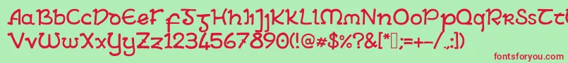 ArielInsular Font – Red Fonts on Green Background