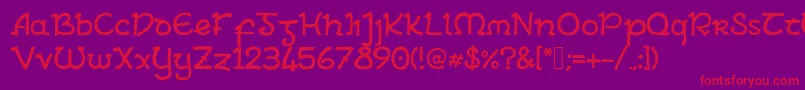 ArielInsular-fontti – punaiset fontit violetilla taustalla
