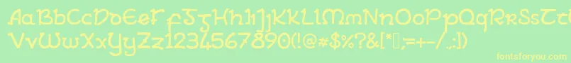 ArielInsular Font – Yellow Fonts on Green Background