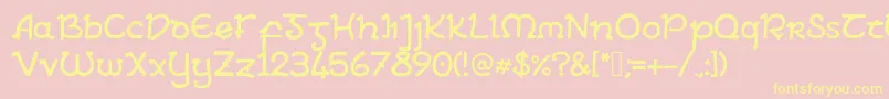 ArielInsular Font – Yellow Fonts on Pink Background