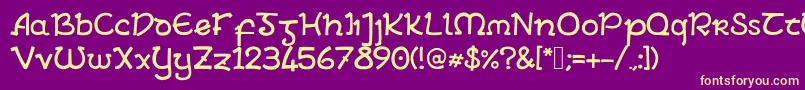 ArielInsular Font – Yellow Fonts on Purple Background