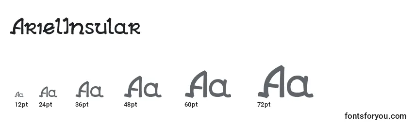 Размеры шрифта ArielInsular