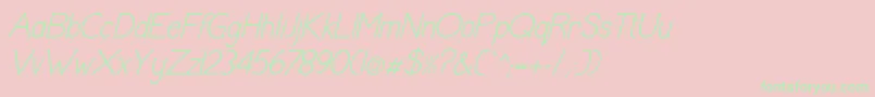 ShaunaItalic Font – Green Fonts on Pink Background